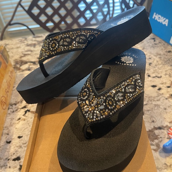 Yellow box multi metallic platform leather sandal new 7 m - Picture 6 of 7